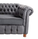 Ver imagem 4 de Sofá Chesterfield Luiz XV 2,30 Suede Cinza Chumbo sala de estar/recepção/ barbearia