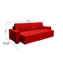Ver imagem 3 de Sofá Dallas 2.90m Retrátil - Vermelho