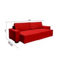 Ver imagem 5 de Sofá Dallas 2.90m Retrátil - Vermelho