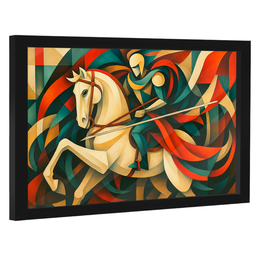 Quadro Decorativo São Jorge em Abstrato - 1
