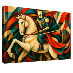 Quadro Decorativo São Jorge em Abstrato - 6