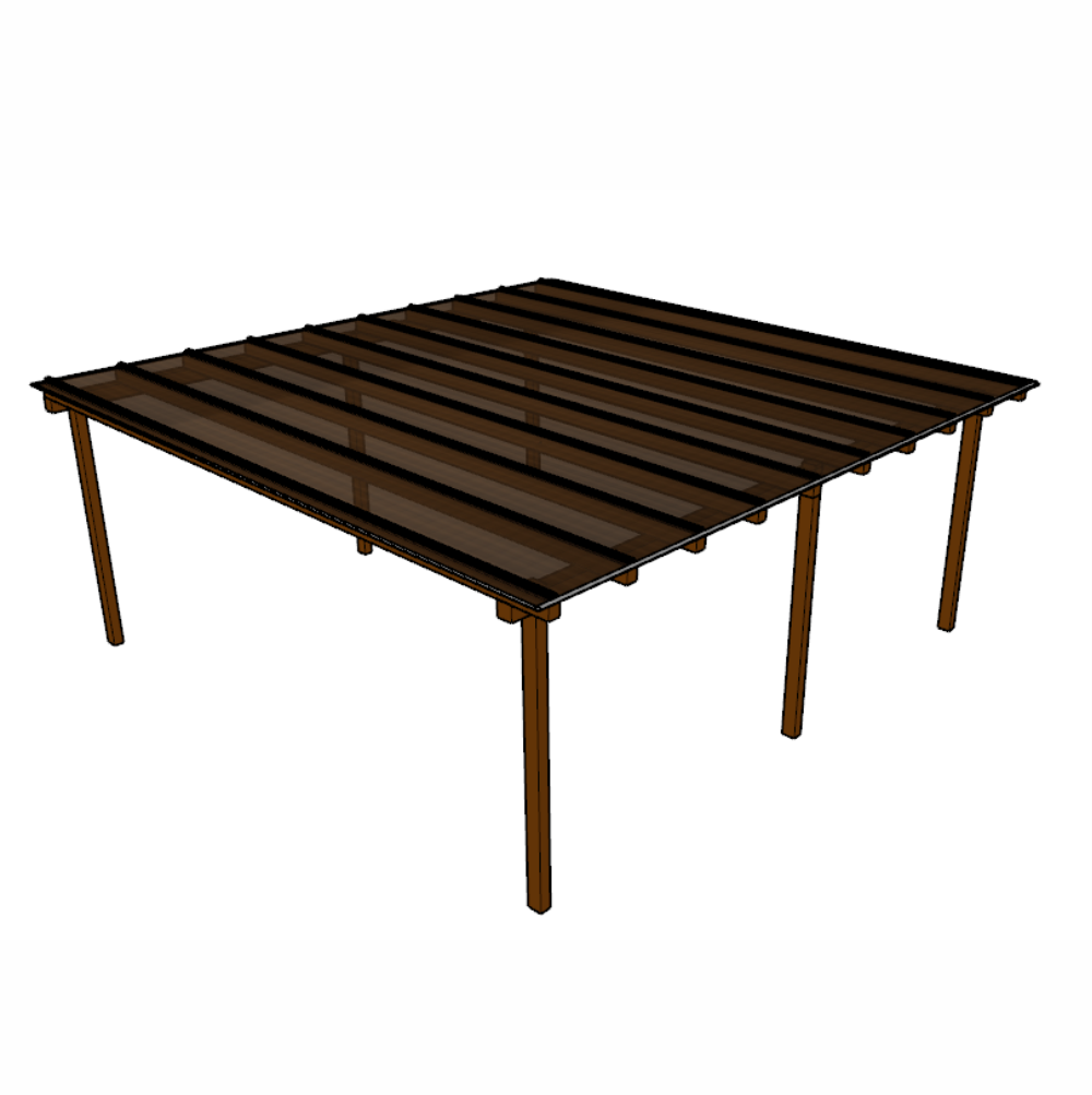 Cobertura Policarbonato Alveolar 6,00m x 6,00m - Bronze 6mm