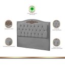 Ver imagem 5 de Cabeceira Kate para Cama King 1,95 Veludo Cinza Claro Bz Home Decor