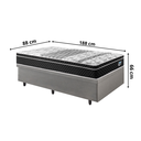 Ver imagem 2 de Cama Box Solteiro Baú Courino Linho Cinza com Colchão Gransleep Molas Verticoil Ecoflex 88x188