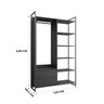 Módulo Closet 1 Cabideiro 7 Prateleiras 2 Gavetas Iron Espresso Móveis - 4