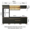 Ver imagem 5 de Armário de Cozinha Reims 260002 com Balcão Preto Rustic