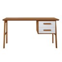 Ver imagem 2 de Escrivaninha Mesa Escritório 2 Gavetas Estruturada em Madeira Maciça Tampo em Mdf Lotus