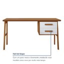 Ver imagem 7 de Escrivaninha Mesa Escritório 2 Gavetas Estruturada em Madeira Maciça Tampo em Mdf Lotus