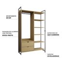 Ver imagem 5 de Módulo Closet 1 Cabideiro 7 Prateleiras 2 Gavetas Iron Espresso Móveis