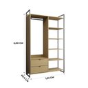 Ver imagem 4 de Módulo Closet 1 Cabideiro 7 Prateleiras 2 Gavetas Iron Espresso Móveis