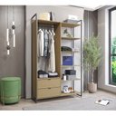 Ver imagem 1 de Módulo Closet 1 Cabideiro 7 Prateleiras 2 Gavetas Iron Espresso Móveis