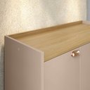 Ver imagem 2 de Aparador Buffet Pequeno Balcão Armário Cozinha 3 Portas Prateleira Cantinho Café Sala Estar Retrô