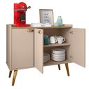 Ver imagem 4 de Aparador Buffet Pequeno Balcão Armário Cozinha 3 Portas Prateleira Cantinho Café Sala Estar Retrô