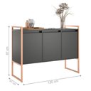 Ver imagem 3 de Jogo Buffets Vila Boreal 5 Portas 1 Prateleira MDP 120cm Preto Cobre Plata Móveis