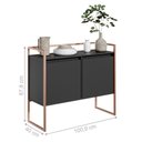 Ver imagem 2 de Jogo Buffets Vila Boreal 5 Portas 1 Prateleira MDP 120cm Preto Cobre Plata Móveis