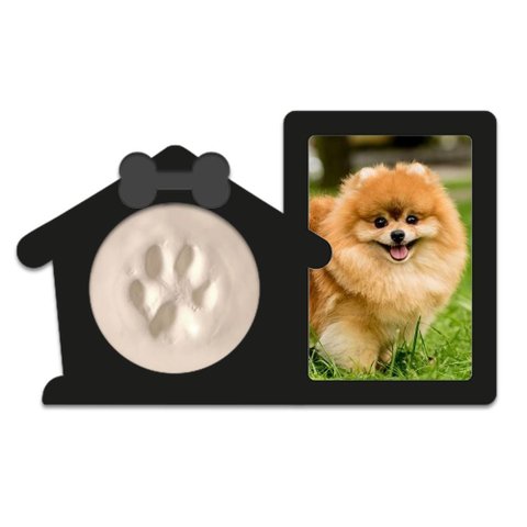 Porta Retrato com Molde da Pata do Seu Aumigo Eternizar Patinha Pet Cachorro Gato Lembrança Eterna
