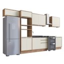 Ver imagem 3 de Cozinha Modulada 6 Peças 11 Portas 3 Gavetas com Divisor de Talheres 1 Nicho para Forno Viena Bege/L