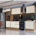 Ver imagem 1 de Cozinha Modulada 6 Peças 11 Portas 3 Gavetas com Divisor de Talheres 1 Nicho para Forno Viena Bege/L