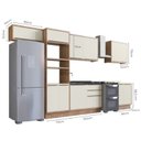 Ver imagem 4 de Cozinha Modulada 6 Peças 11 Portas 3 Gavetas com Divisor de Talheres 1 Nicho para Forno Viena Bege/L