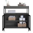 Ver imagem 2 de Gabinete de Banheiro 80cm Industrial para Cuba Liny Grafite Z54 - Mpozenato