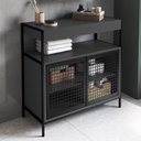 Ver imagem 1 de Gabinete de Banheiro 80cm Industrial para Cuba Liny Grafite Z54 - Mpozenato