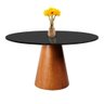 Mesa de Jantar Cone Base Mel 100 Cm Tampo Redondo com Vidro Preto  **SOMENTE A MESA** - 1