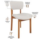 Ver imagem 4 de Kit 02 Cadeiras para Sala de Jantar Cozinha Living Estofada Dara L02 Bouclê Cru - Lyam Decor