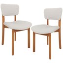 Ver imagem 1 de Kit 02 Cadeiras para Sala de Jantar Cozinha Living Estofada Dara L02 Bouclê Cru - Lyam Decor