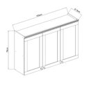 Ver imagem 3 de Armário Aéreo 120cm para Cozinha Modulada com 3 Portas Mdf Cor:fendi com Branco