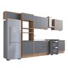 Cozinha Modulada 6 Peças 11 Portas 3 Gavetas com Divisor de Talheres 1 Nicho para Forno Viena  - 3