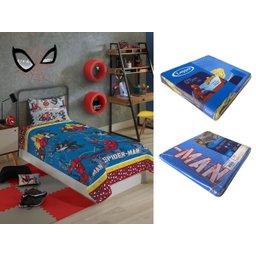 Jogo de Cama Infantil Lepper Homem Aranha Solteiro 2 Peças Microfibra Azul - 6