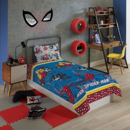 Jogo de Cama Infantil Lepper Homem Aranha Solteiro 2 Peças Microfibra Azul - 2