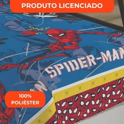 Jogo de Cama Infantil Lepper Homem Aranha Solteiro 2 Peças Microfibra Azul - 7