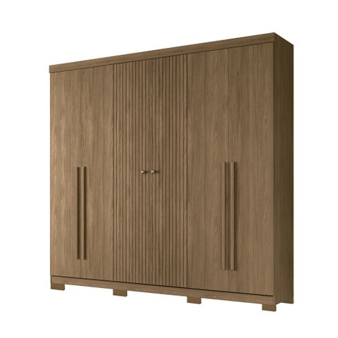 Guarda Roupa Casal 6 Portas Ripado Buriti com Pes Santos Andira