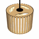 Ver imagem 3 de Luminária Pendente Tóquio Modelo Ripado -:MDF CRU