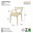 Ver imagem 5 de Cadeira Allegra Polipropileno Design Moderno para Sala de Jantar e Varanda Nude