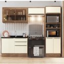 Ver imagem 1 de Cozinha Modulada 4 Peças 7 Portas 3 Gavetas com Divisor de Talheres 1 Nicho para Forno Viena Bege