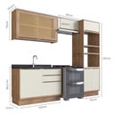 Ver imagem 4 de Cozinha Modulada 4 Peças 7 Portas 3 Gavetas com Divisor de Talheres 1 Nicho para Forno Viena Bege
