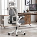 Ver imagem 1 de Cadeira de Escritório Veneza Blidshop Ergonômica Giratória Home Office 120kg - Branca e Cinza