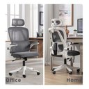Ver imagem 3 de Cadeira de Escritório Veneza Blidshop Ergonômica Giratória Home Office 120kg - Branca e Cinza