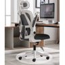 Cadeira de Escritório Veneza Blidshop Ergonômica Giratória Home Office 120kg - Branca e Cinza - 4