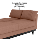 Ver imagem 7 de Sofa Cama 2 Lugares 203 Cm Boucle Marrom Corino Preto Milani Store