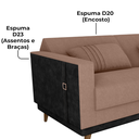 Ver imagem 5 de Sofa Cama 2 Lugares 203 Cm Boucle Marrom Corino Preto Milani Store