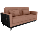 Ver imagem 1 de Sofa Cama 2 Lugares 203 Cm Boucle Marrom Corino Preto Milani Store