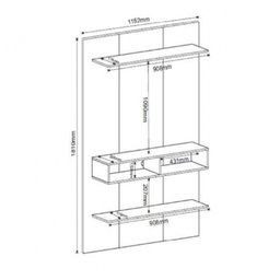 Painel para Tv até 42 Delta - Mdf/mdp com Nichos - Viero - 3