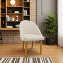 Ver imagem 5 de Cadeira Decorativa Estofada para Sala Recepção Cozinha Lua Star Veludo Bege do Lar Móveis e Decoraçã