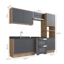 Ver imagem 4 de Cozinha Modulada Viena 4 Peças 2 Armários Aéreo 1 Torre Quente 1 Balcão de Cozinha Cinza