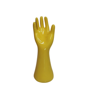 Mão Porta Anel Cerâmica:amarelo