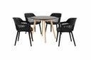 Ver imagem 2 de Conjunto de Jantar Mesa Leda 100cm + 4 Cadeiras Marcela, Moderna e Confortavel - Preta