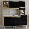 Kit Cozinha Compacta 7 Portas com Pia Inox Veronez P11 Damasco/Preto - Mpozenato - 2